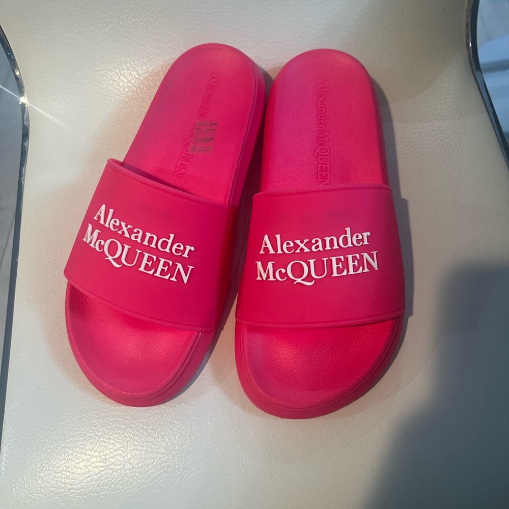 Alexander McQueen Fuchsia Slides